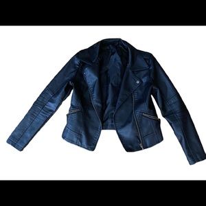 Faux leather moto jacket